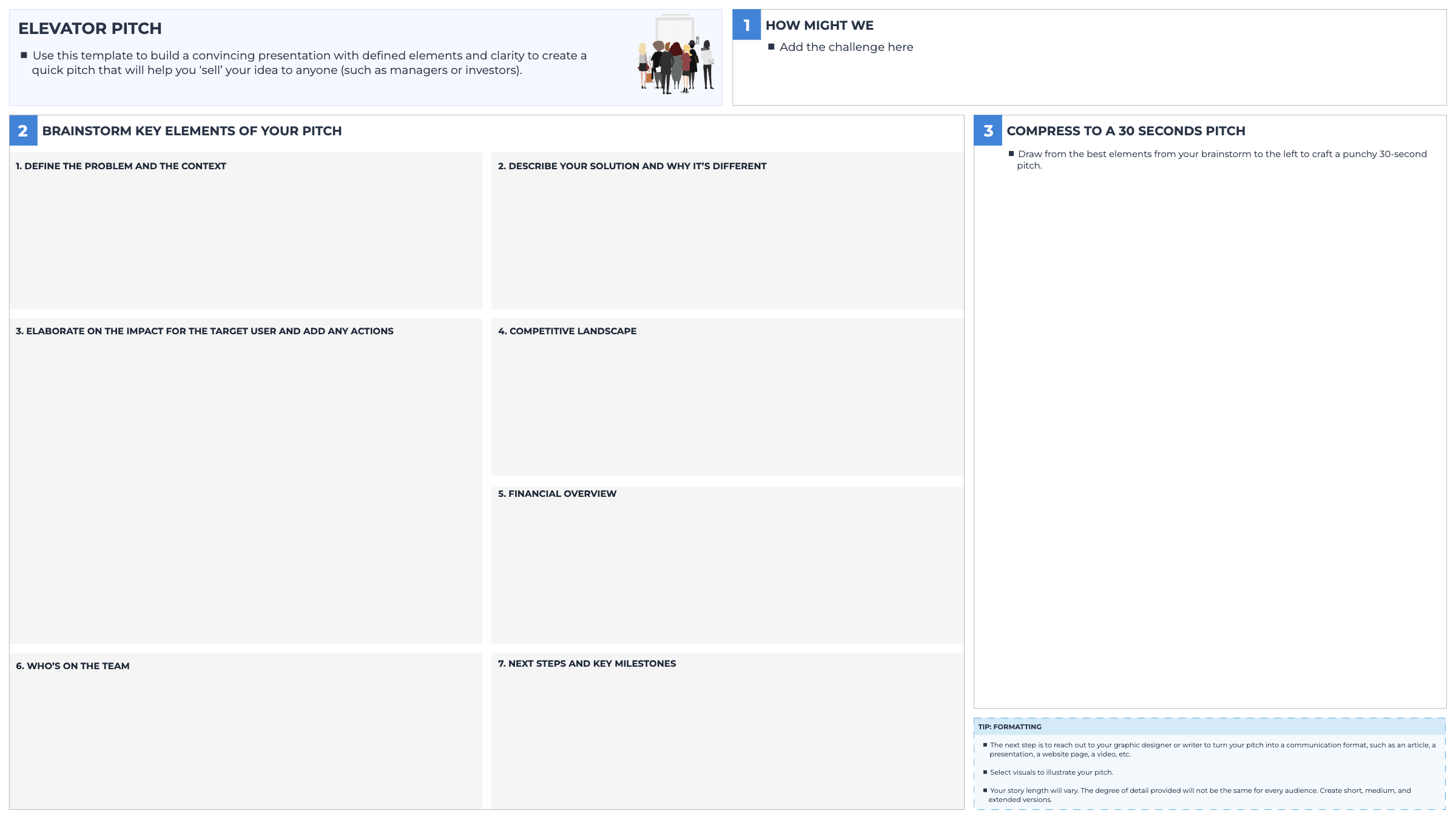 Elevator Pitch template