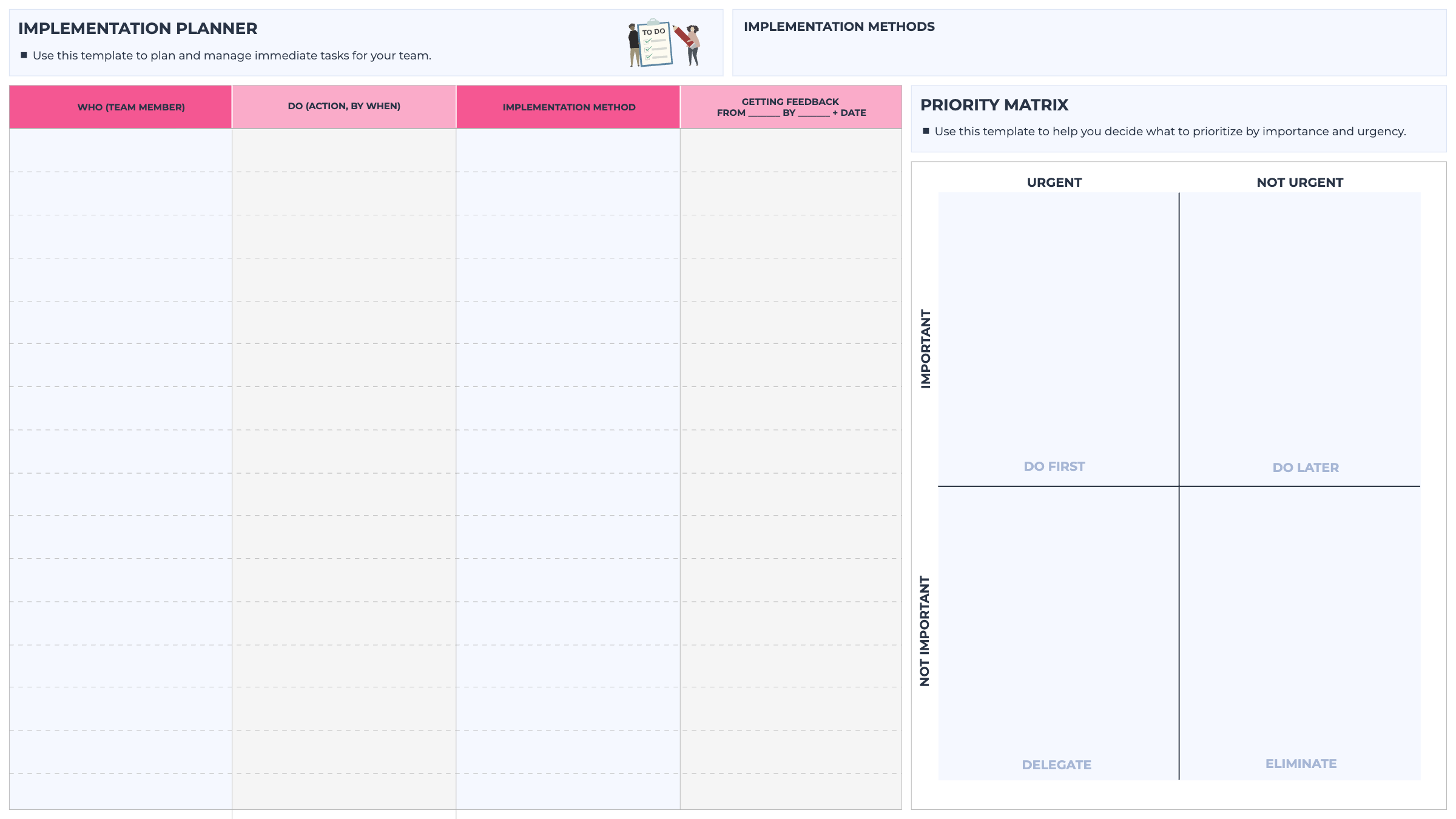 Implementation Planner template