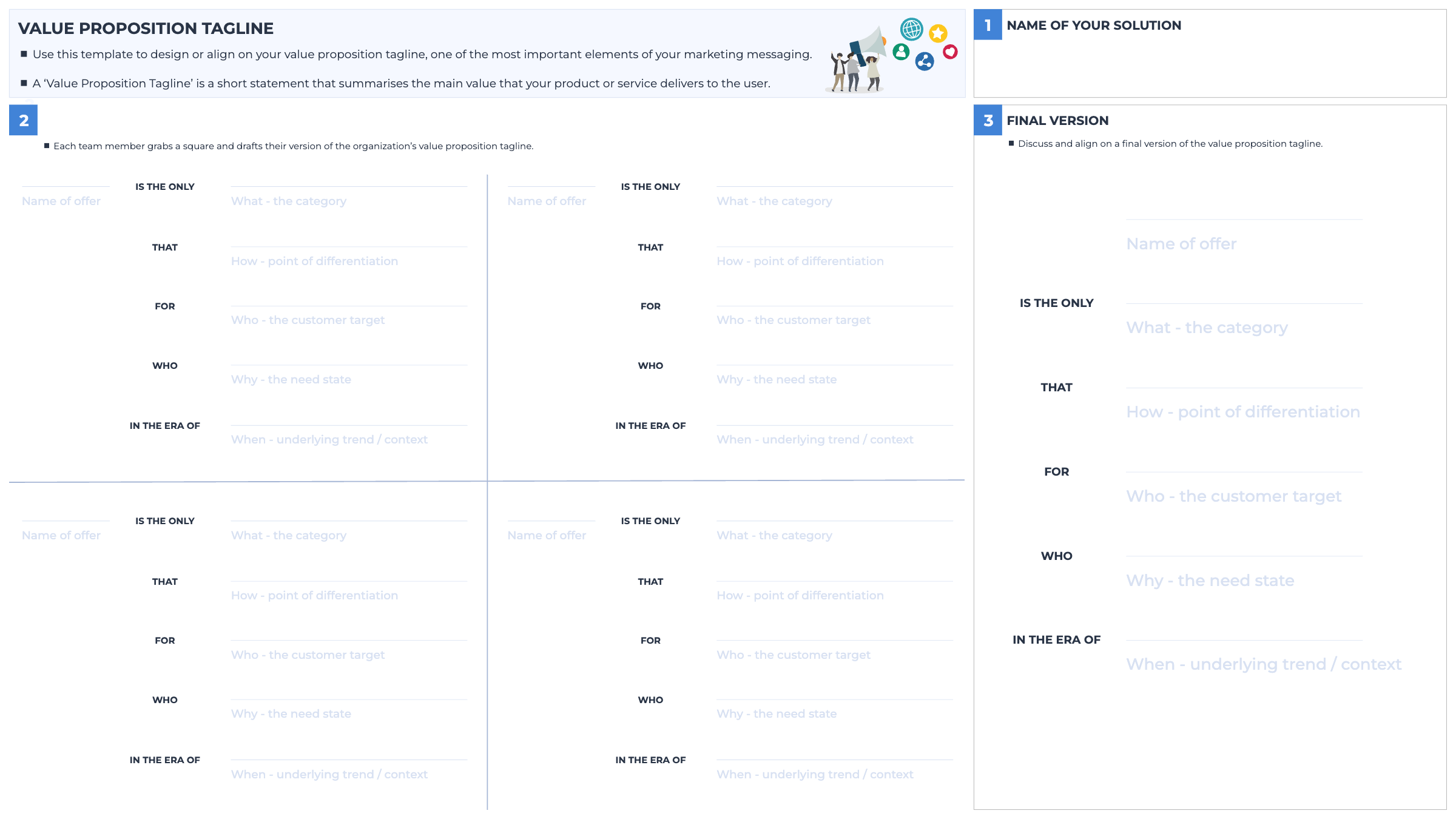 Value Proposition Tagline template